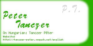 peter tanczer business card
