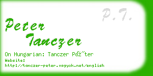 peter tanczer business card